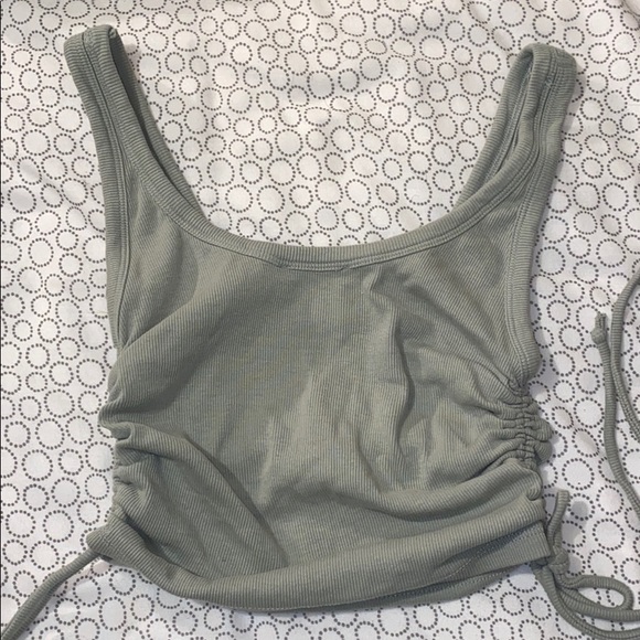 ZARA - sage green tank top with scrunched sides - Picture 4 of 4